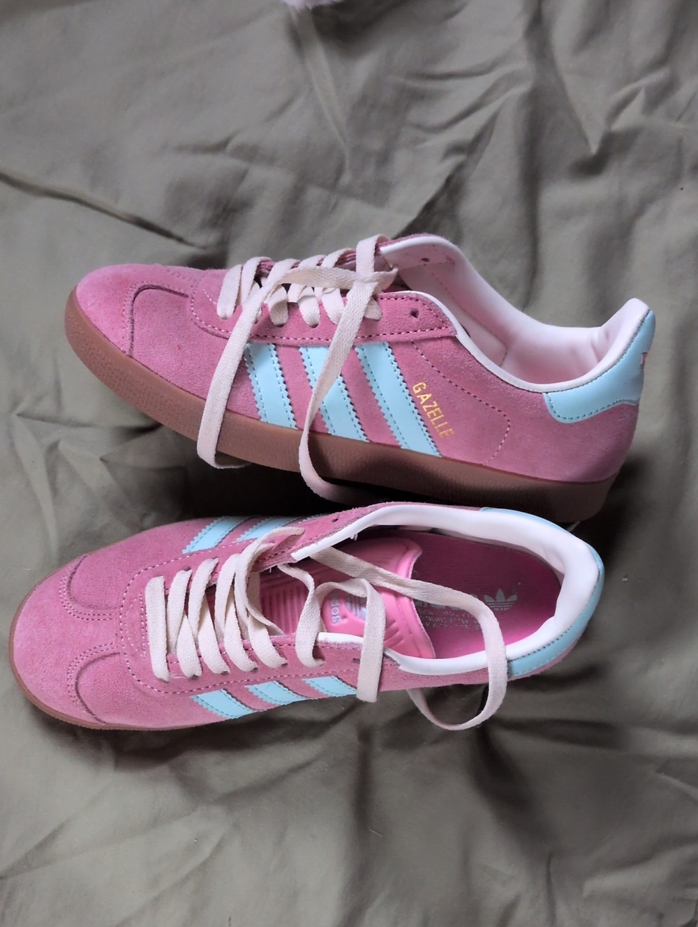 RARE adidas Bliss Pink / Clear / Mint Gazelles Size 6 - Picture 5 of 5